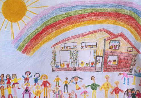 Bild der Kinder aus dem Kindergarten unterm Regenbogen